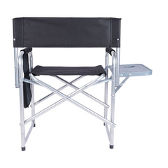 Premium Black Camping Chair with Side Table & Cup Holder – 130kg Capacity