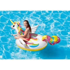 Inflatable Floating Unicorn Pool Ride – 6.5 Ft Rainbow Unicorn Pegasus Inflatable for Pool & Beach
