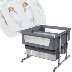 Foldable Twin Bedside Baby Cot – 4-in-1 Convertible, Portable & Adjustable Baby Crib