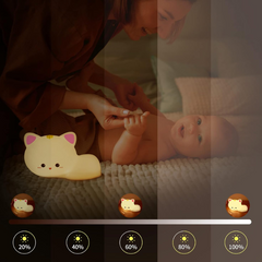 Cute Kitten Night Light for Kids - Soft Silicone Nursery Lamp with 8-Color Changing LED & Remote Control