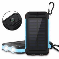20000mAh Solar Power Bank with Dual USB, LED Flashlight & Compass – Portable Charger for Outdoors & Emergencies