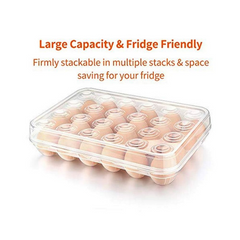 DH - 24 Egg Holder Plastic Egg Tray | Transparent, Durable, Space-Saving Egg Container