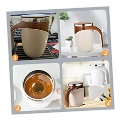 Home Portable Rechargeable Self Stirring Traveling Coffee Mug (14cm) Stainless Steel (400 ml)