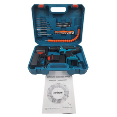24V Cordless Drill and Screwdriver Set – Rechargeable Lithium-Ion Power Tool Kit with 2 Batteries & Accessories