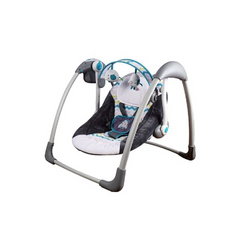 Deluxe Portable Baby Swing – 5-Speed, Safety Harness, Toy Bar & Comfort