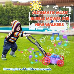 Bubble Lawn Mower for Toddlers - Musical Bubble Blower Toy | Outdoor Fun for Boys & Girls Ages 1-4 | Safe & Durable First Birthday Gift