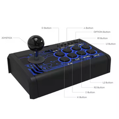 7-in-1 Arcade Fighting Stick Gamepad for PS4, Xbox, Switch, PC (TP4-1886) – Wired Joystick with Turbo, Programmable Buttons & 2-Player Support
