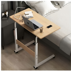 Movable Laptop Adjustable Table Desk Stand with Wheels – Portable Rolling Workstation for Home, Office, and Study