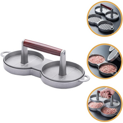 Double Hamburger Press Patty Maker – Non-Stick Aluminum Alloy Burger Mold for Perfect Grilling