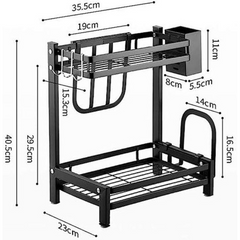 2-Tier Freestanding Kitchen Spice Rack & Utensil Organizer – Premium Stainless Steel, Space-Saving Storage Solution