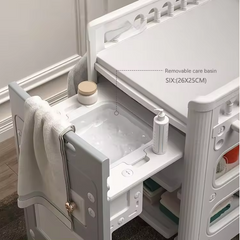 Multi-Functional Pull-Out Diaper-Changing Table Crib with Storage & Latex Pad