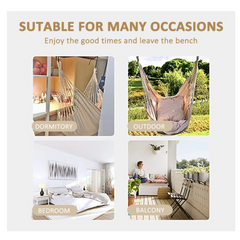 Premium Indoor & Outdoor Hammock Chair Swing with Removable Support Rod – Stress Relief, Stylish & Durable