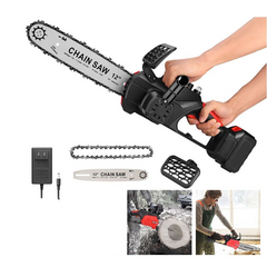 12-Inch Battery Operated Cordless Electric Chainsaw – Handheld, Lightweight, and Powerful for Trimming & Cutting