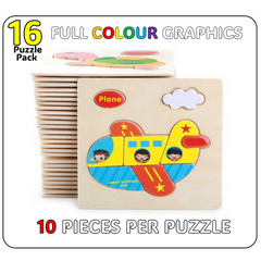 Educational Wooden Puzzles for Toddlers – 16-Piece Animal Learning Toy Set