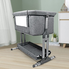 Bedside Baby Sleeper Crib – Portable Baby Cot with Adjustable Heights, Rocking Function & Safe Design
