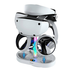 4-in-1 PS VR2 Stand with Dual Controller Charger, RGB Lights & Headset Holder – PG-P5V001