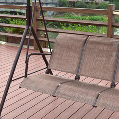 3-Seat Outdoor Canopy Swing with Rattan Seat & Heavy-Duty Metal Frame – Adjustable Sunshade, Weather-Resistant