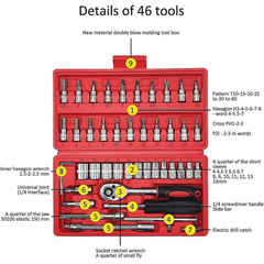 46-Piece Mechanical Wrench & Screwdriver Set – Heavy-Duty DIY & Mechanic Tool Kit