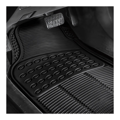 4 Pieces Universal PVC Rubber Car Floor Mats – All-Weather Protection, Durable, Anti-Slip, Universal Fit