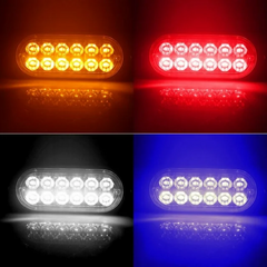 12T LED Emergency Flash Light Bar – 36W 12LED Strobe Light for Car, Truck, SUV, Van (12V-24V)