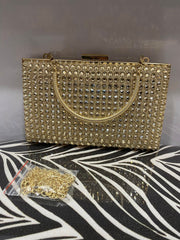 Crystal Beaded Clutch Handbag – Elegant Transparent Evening Purse for Women (Black, White, Champagne, Rose)