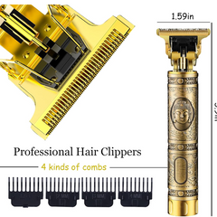 Professional Hair Clippers for Men – Tefuturein Cordless Zero Gapped Trimmer, Gold Knight T-Blade Hair Clipper – Electric Haircut Kit for Clipping, Trimming & Styling