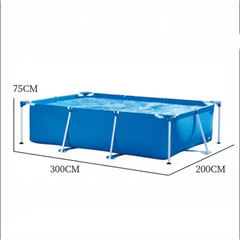 Durable & Spacious Rectangular Pipe Rack Swimming Pool – 300x200x75cm PVC Water Tank