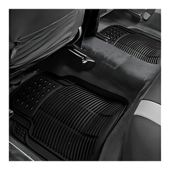 4 Pieces Universal PVC Rubber Car Floor Mats – All-Weather Protection, Durable, Anti-Slip, Universal Fit