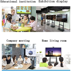 Mobile Floor TV Mount Stand Trolley Cart – Adjustable 32-70" with 2 Shelves & Wheels