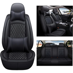 5-Piece Universal Comfortable Leather Car Seat Covers – Stylish Protection and Premium Comfort (68253-58)