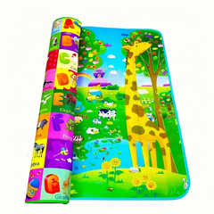 Double-Sided Baby Play Mat for 0-3 Years – Non-Toxic, Waterproof, and Reversible Educational Crawling Mat
