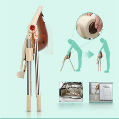 Portable Foldable Baby Feeding High Chair – Brown