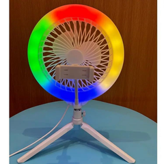 10-Inch RGB Ring Light with Cooling Fan & Tripod – Adjustable 3000K-7000K Makeup Studio LED Lamp with Remote | Foldable & Portable Design