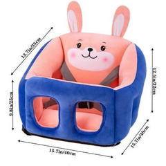 Cute Plush Baby Sofa Support Chair – Cartoon Animal Infant Seat with 360° Back Support & Safety Straps