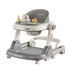 Foldable 3-in-1 Plastic Baby Walker with Silent Wheels for 6-12 Months