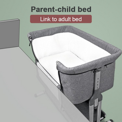 Bedside Baby Sleeper Crib – Portable Baby Cot with Adjustable Heights, Rocking Function & Safe Design