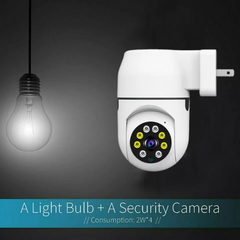 360° Panoramic Light Bulb WiFi Camera – 1080P HD Smart Home Security Cam with Night Vision & Motion Detection