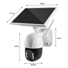 Smart Solar Powered 5MP Wireless Outdoor PTZ Security Camera with Night Vision & 8GB SD Card