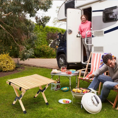 Beech Wood Roll-Up Folding Camping Table – Portable Picnic Table for Hiking, Camping, and Outdoor Activities