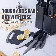 19-Piece Silicone Kitchen Utensil Set with Knife & Spoon – Heat Resistant, BPA-Free, with Storage Rack