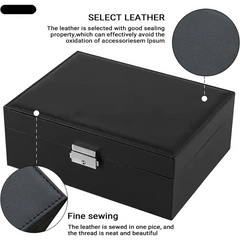Elegant Double-Layer Jewelry Storage Box with Lock – Portable Organizer for Rings, Earrings, Necklaces & More