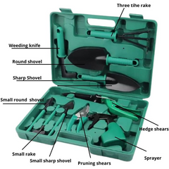 10-Piece Heavy Duty Stainless Steel Gardening Tool Kit with Carrying Case