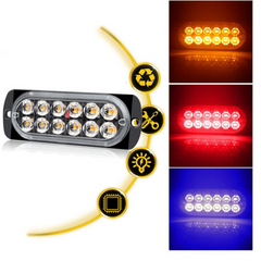 12T LED Emergency Flash Light Bar – 36W 12LED Strobe Light for Car, Truck, SUV, Van (12V-24V)