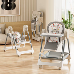 Baby High Feeding Rocker with Safety Jacket – 3-in-1 Portable Dining Chair, Rocker, and Swing for Infants 0-3 Years