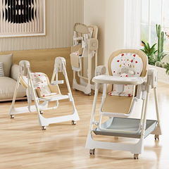 Baby High Feeding Rocker with Safety Jacket – 3-in-1 Portable Dining Chair, Rocker, and Swing for Infants 0-3 Years