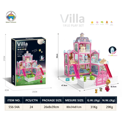 π° Villa Role Play Set β 191 PCS Luxury Dollhouse with Lights for Kids