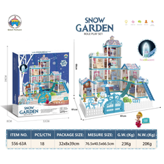 🏠 Snow Garden Role Play Set – 4-Story Luxury Dollhouse (275 Pieces)