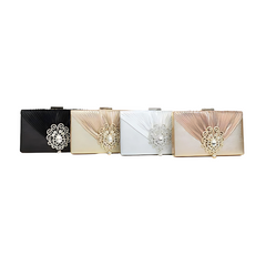 Elegant Crystal Embellished Evening Clutch Bag – Available in 4 Stunning Colors