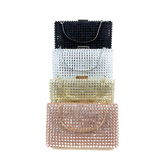 Crystal Beaded Clutch Handbag – Elegant Transparent Evening Purse for Women (Black, White, Champagne, Rose)