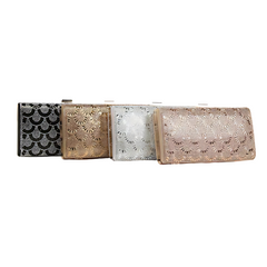 Elegant Laser-Cut Metallic Evening Clutch Purse – Assorted Colors | Tidagifts